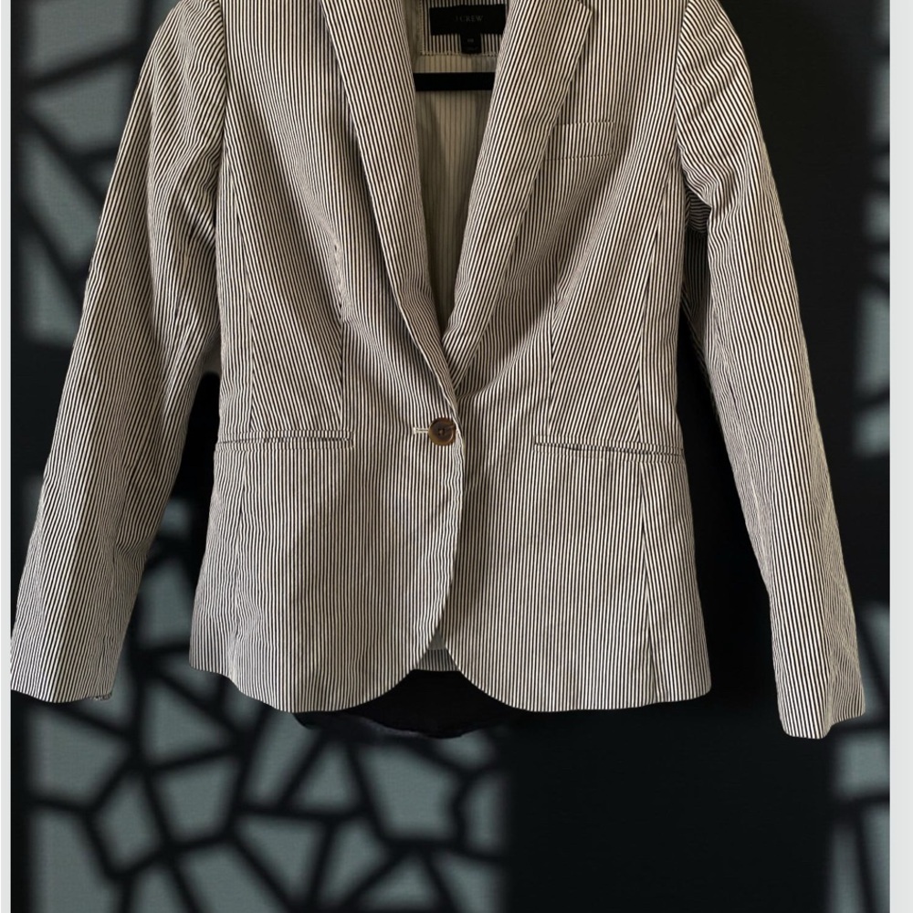 J Crew Striped Blazer with Button Closure Size 00